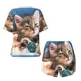 thumbnail image 5 of Picia Playful Cat Pajamas Sets for Women Soft Short-Sleeved Pjs with Lounge Shorts Two Piece Sleepwear-, 5 of 9