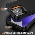 thumbnail image 4 of ELEHOLD for iPhone 14 Pro Max 2022 Fit Case, Military-Grade Dual Layer Raised Frame Screen & Camera Lens Protective Armor Hybrid PC+TPU Anti-Drop Shockproof Slim Rugged Case,Black, 4 of 8