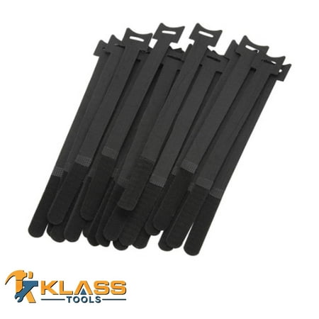10 in. Black Cable Ties with Velcro for Repeated Use (Pack of