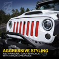 thumbnail image 4 of Xprite Parrilla De Malla De Aleación De Aluminio Roja Con Orificio De Bloqueo De Capó Compatible Con Jeep Wrangler Jk Jku 2007-2018, 4 of 5