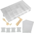 thumbnail image 3 of Caja organizadora de hilo de bordar, máquina de bobinado Manual de bobinas de plástico para punto de cruz, color blanco leche, 3 of 12