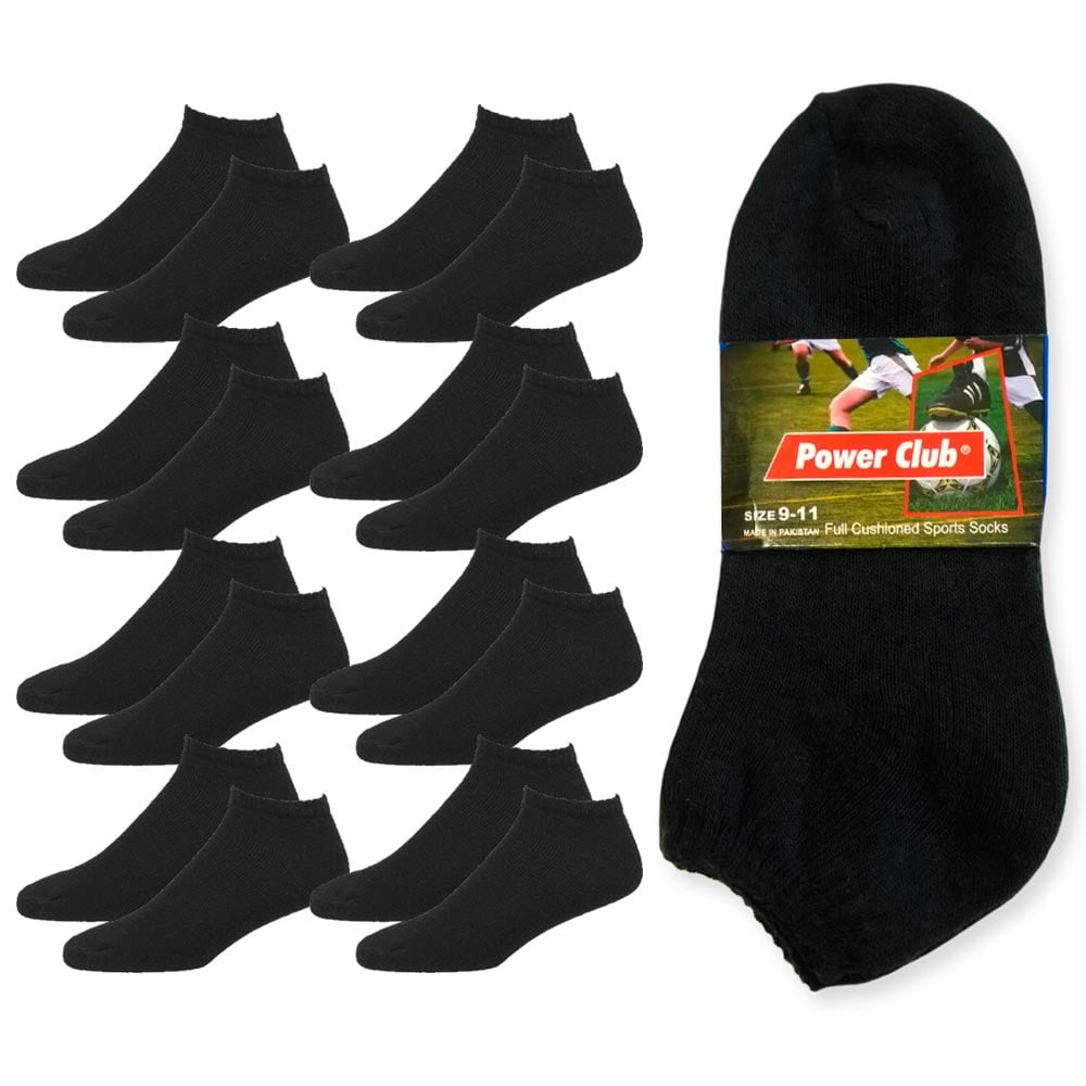 8 Pair Men Cushioned Sport Socks No Show Crew Athletic Basketball Size 911 BLK