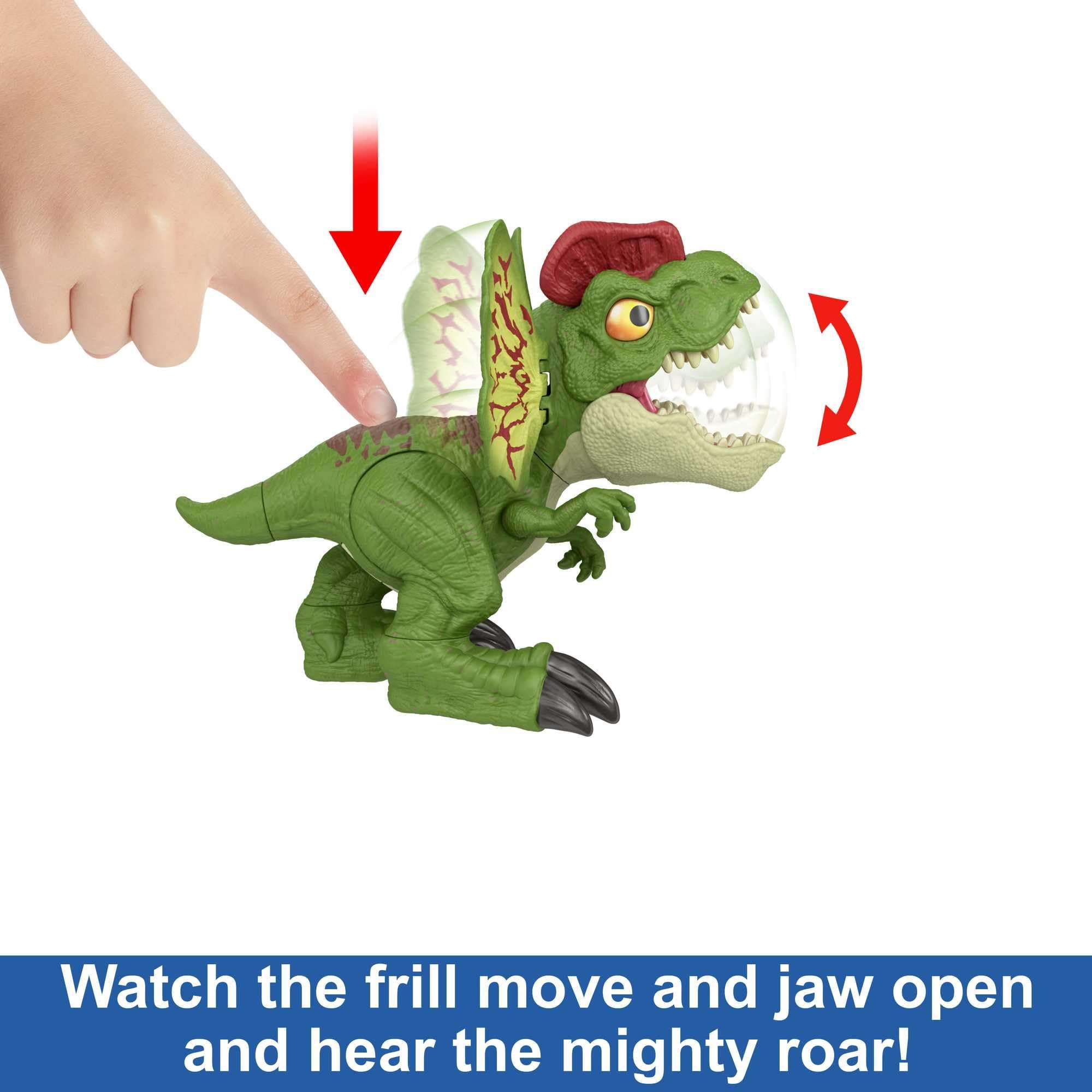 Mattel Jurassic World Uncaged Dinosaur Toy, Fierce Launchin' Dilophosaurus