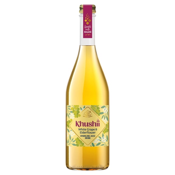 Isla Delice Khushii White Grape & Elderflower Sparkling Juice Drink 750ml, Imported from Britain