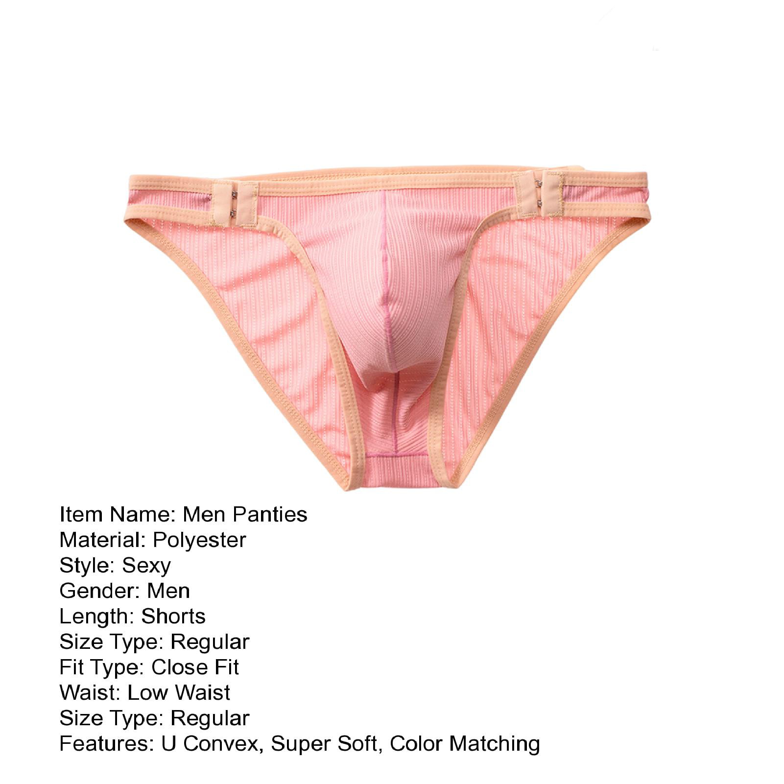 New Men's Sexy Breathable Thongs Low Waist U Convex Underwear