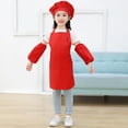 thumbnail image 2 of Kids Art Smock Set Long Sleeve Apron Hat Artist Painting Protective Wear For Girls Outfit, 2 of 3