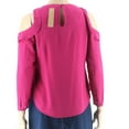 thumbnail image 3 of Rachel Roy Women Plus Size Dark Pink Ruffled Cold Shoulder Blouse 0X $99, 3 of 3