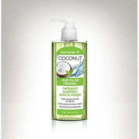 Dermactin-TS Coconut Facial Cleanser 5.85 oz. (2 PACK) - for Dry, Irritated & Flaky Skin, Deeply Moisturizes, Gently Cleanses & Removes Makeup, Renews Skin