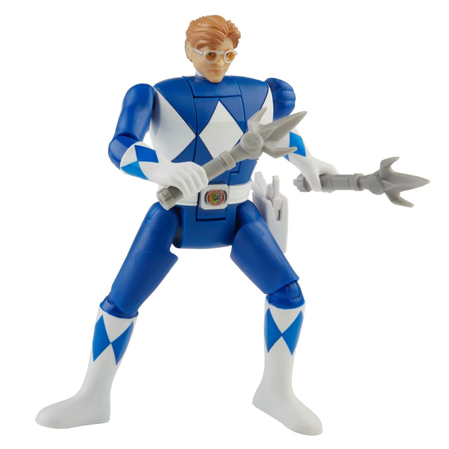 Power Rangers Retro-Morphin Blue Ranger Billy Fliphead Action Figure Inspired by Classic Mighty Morphin Toy for Kids Ages 4 and Up
