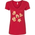 thumbnail image 3 of Inktastic Christmas Gingerbread Cookies Women's V-Neck T-Shirt, 3 of 5