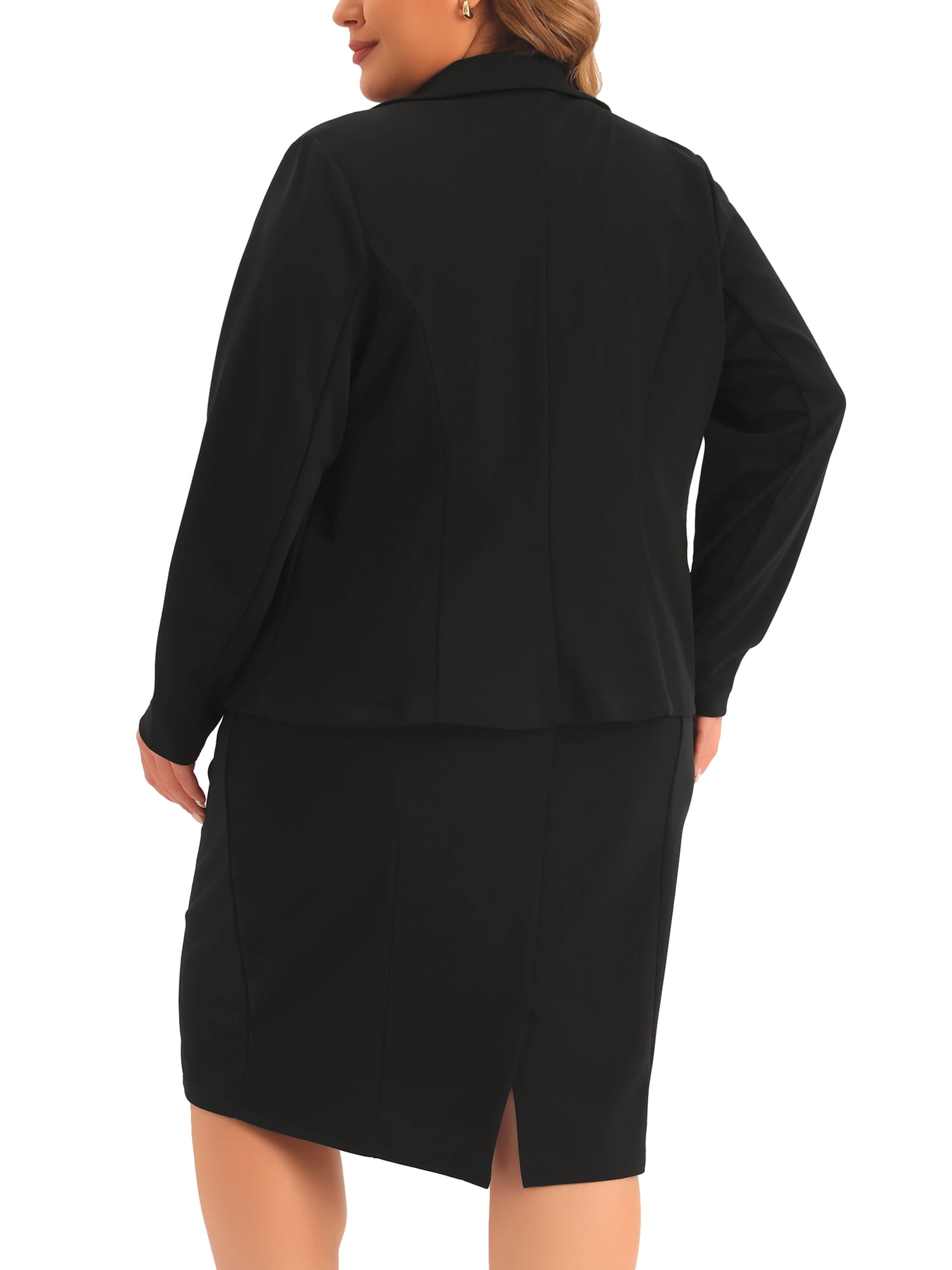 DARING DIVA Women's Plus 2 Pieces Dress Suits Blazers and Sleeveless Dress 3X Black