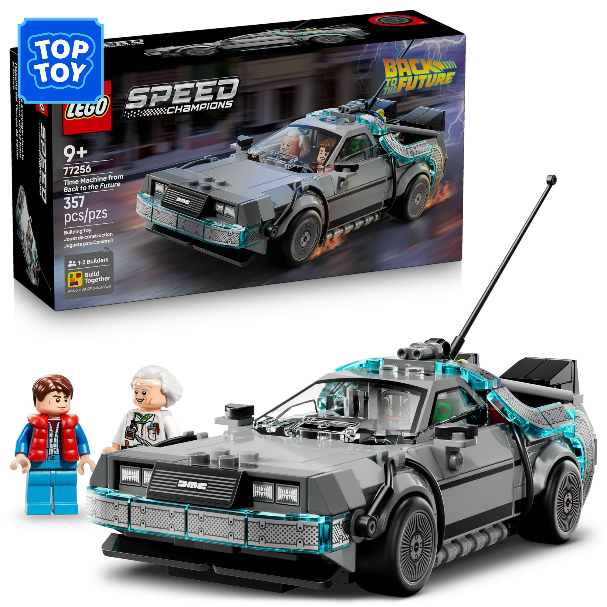 LEGO Speed Champions Time Machine from Back to the Future Building Toy for Kids - Pretend Play & Display Car Toy W/2 Build Modes for Boys & Girls, Ages 9+ - Gift Ideas for Birthdays & Fans - 77256