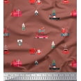 thumbnail image 1 of Soimoi Silk Fabric House,Gift Box & Santa Christmas Printed Craft Fabric by the Yard 42 Inch Wide, 1 of 1