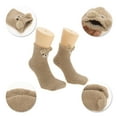 thumbnail image 3 of Unique Bargains 1 Pair Women's Cute Bears Pattern Sleep Cozy Socks Light Brown 93% Polyester 7% Spandex, 3 of 5