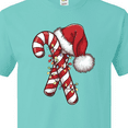 thumbnail image 4 of Inktastic Red and White Candy Cane Santa Christmas Funny Xmas Lights T-Shirt, 4 of 5