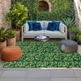thumbnail image 2 of Green Floral Outdoor Rug for Patio/Deck/Porch, Non-Slip Large Area Rug 3 x 5 Ft, Vintage Farmhouse Flowers Vines Art Indoor Outdoor Rugs Washable Area Rugs, Reversible Camping Rug Carpet Runner, 2 of 8