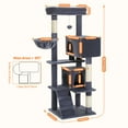 Pefilos 56" Multi-Level Cat Tree Tower for Large Cats with Top Perch, Hammock, Climbing Ladder and 2 Condos, Cat Tree House for Multiple Cats, Dark Gray Pefilos 56" Multi-Level Cat Tree Tower for Large Cats with Top Perch, Hammock, Climbing Ladder and 2 Condos, Cat Tree House for Multiple Cats, Dark Gray