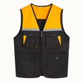 thumbnail image 2 of TOPTIE Reflective Working Vest with 4 Pockets Color Block Zipper Front High Visibility with Reflective Strips-Black-S, 2 of 6