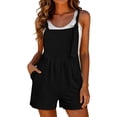 thumbnail image 2 of Womens Overalls Plus Size Fashion Lightweight Knot Strap Jumpsuits Loose Fit Casual Shorts Romper with Pockets, 2 of 7