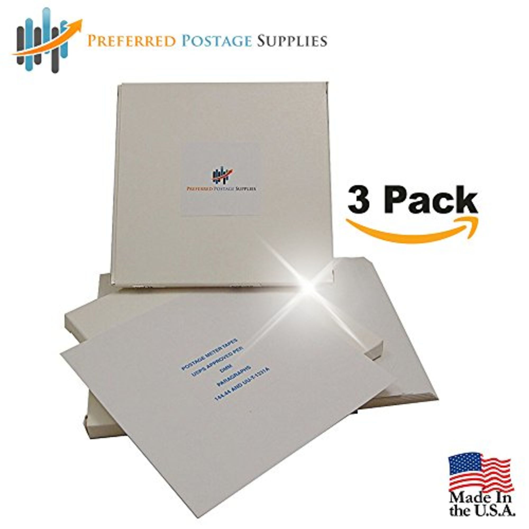 4 Pack Pitney Bowes and Francotyp Postalia by Preferred Postage Supplies Premium Adhesive/Bright White 2400 Pinwheel Postage Meter Tapes 5x5 Compatible with Hasler Neopost 