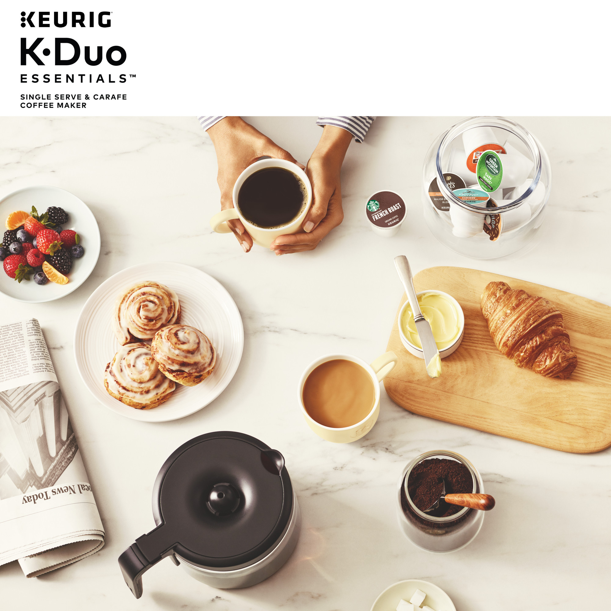 Keurig K-Duo Essentials Black Single-Serve K-Cup Pod Coffee Maker, Black - image 14 of 19