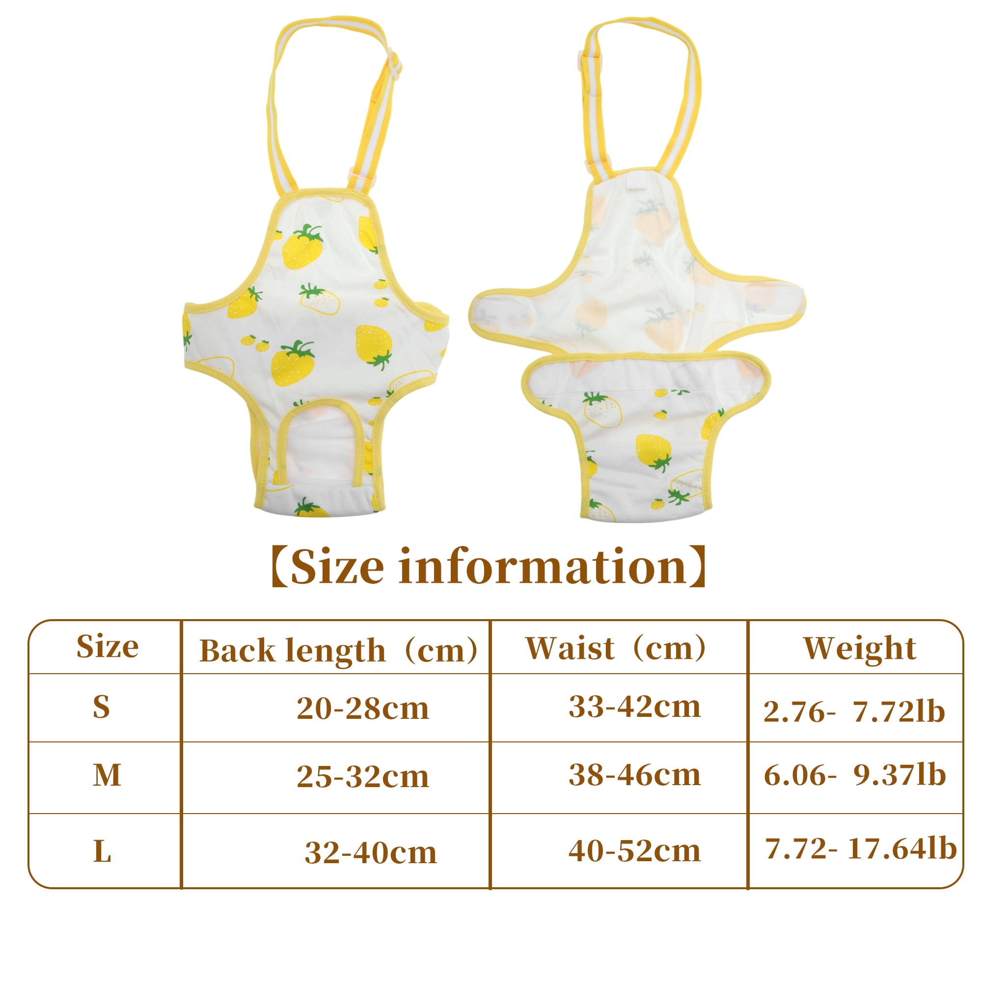 Unique Bargains Dog Diapers for Female Dogs Washable Reusable Panties Yellow White M