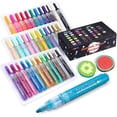 thumbnail image 1 of Rotuladores de pintura acrílica de 56 colores, incluye 20 bolígrafos de pintura blanca y negra, Kit de rotuladores de pintura de 36 colores vibrantes, pintura de rocas, 1 of 3