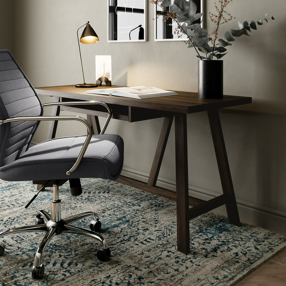 WyndenHall Stewart SOLID WOOD Modern Industrial 60 inch Wide Writing