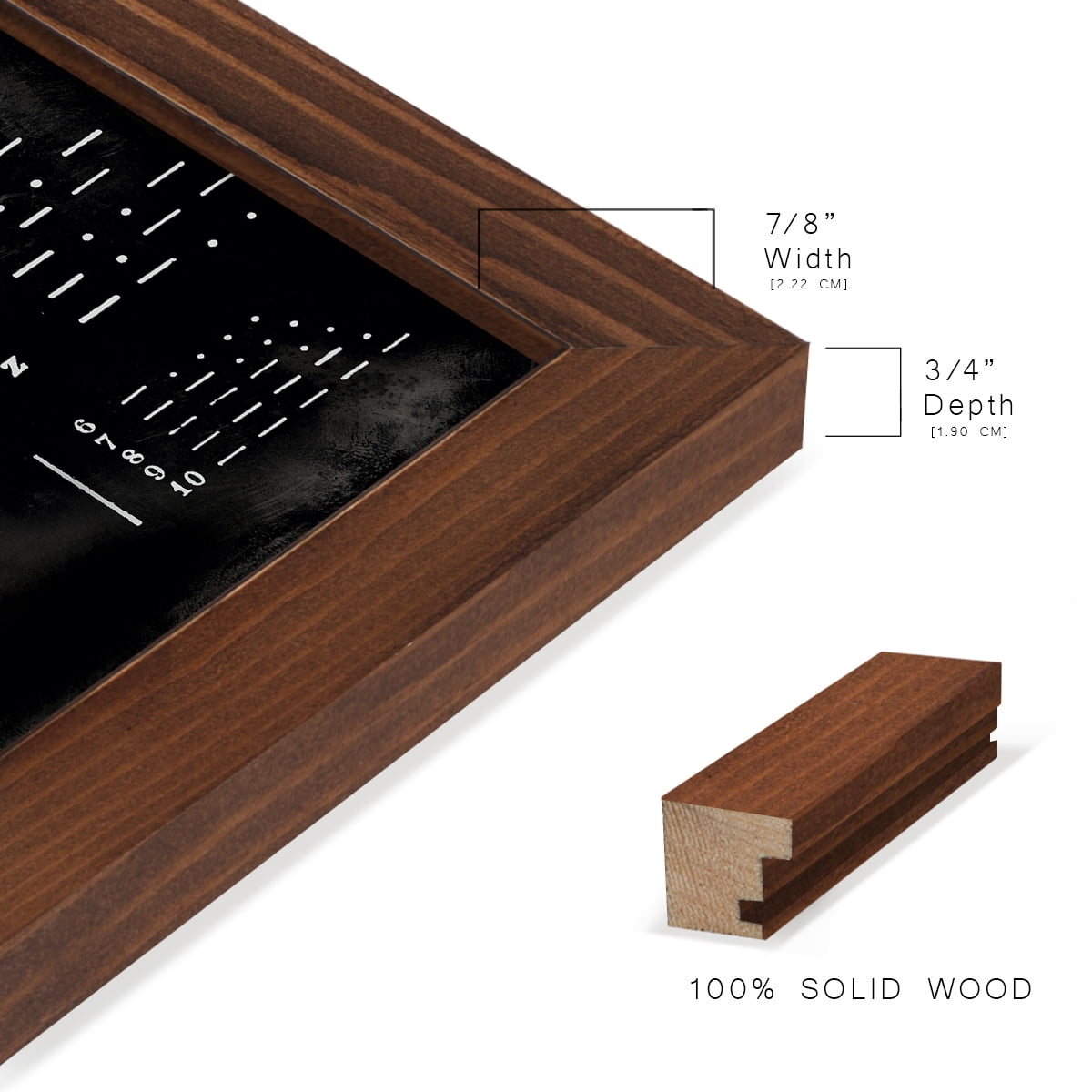 Morse Code Chart - Framed Print w/glass - Chestnut
