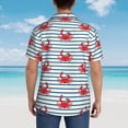 thumbnail image 4 of Fuzoiu Cute Red Crabs With Nautical Print Hawaiian Shirt for Men, Summer Beach Casual Short Sleeve Button Down Shirts, Men’s Beach Summer Shirts with Pocket,Large, 4 of 7