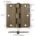 thumbnail image 2 of Design House 6-Pack 3.5" H x .25" Radius Butterfly Interior/Exterior Door Hinges, Antique Brass, 2 of 13