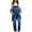 Blue, variant on Women Denim Overalls Polyester Adjustable Strap Baggy Barrel Leg Casual Outfit