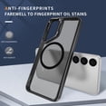 thumbnail image 3 of Meifei Magnetic Case for Samsung Galaxy S24 5G 6.2 inch (SM‑S921U, S921U1) ONLY, Hidden Stand Slim Shockproof Hard Back Soft Edge Protective Cover, Black, 3 of 9