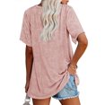 thumbnail image 4 of Pink S WIZUTIZ Going Out Tops for Women up to 60% Off Loose Fit T-shirt Solid Linen Athletic Crew Neck Tshirt Lightweight Ladies Blouse Plus Tunics Tops Ultra Soft Cotton Soft Short Sleeve Tshirts, 4 of 6