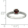 thumbnail image 4 of Checker-Cut Garnet Sterling Silver Antiqued Ring, 4 of 7