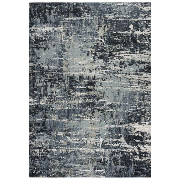 Alora Decor Elect 9' x 12' Abstract Gray/Gray /Blue Power-Loomed/Hybrid Area Rug