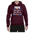 thumbnail image 2 of Wild Bobby,Papa The Man The Myth The Legend Best Daddy Father Gift, Father's Day, Unisex Graphic Hoodie Sweatshirt, Maroon, Small, 2 of 3