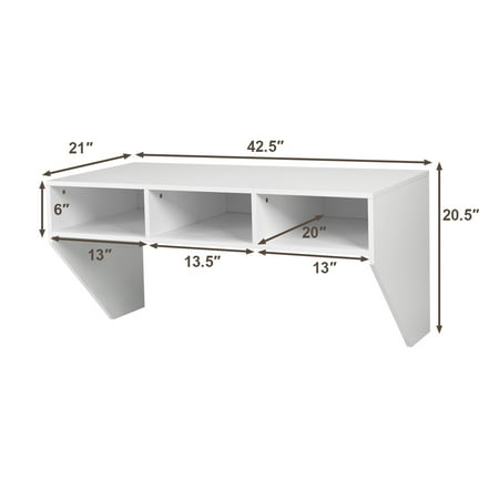 Wall Mounted Floating Computer Table Desk Home Office Furni