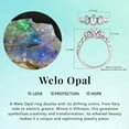 thumbnail image 5 of Opal Ring Sterling Silver with Platinum Plating Jewelry - Mothers Rings with 3 Birthstones Gemstone Birthday Christmas Gifts for Women Size - 9, 5 of 7
