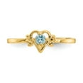thumbnail image 5 of Primal Gold 14 Karat Yellow Gold Blue Topaz Birthstone Heart Ring, 5 of 5