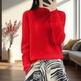thumbnail image 5 of WCJM Women's Red Turtleneck Sweater First Line Ready Made Clothing Half Turtleneck Slim Fitting Bottoming Shirt for Women Autumn and Winter 2026 New Sweater Slimming Inner Sweater, 5 of 6