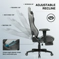 thumbnail image 3 of GTRACING Fabric Adjustable Height Reclining Gaming Office Chair with Footrest, Gray, 3 of 7