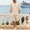 Khaki, variant on Men's 2 Piece Linen Set Loose Fit Casual Half Sleeve V Neck Shirt & Shorts Summer Beach Vacation Outfits Navy