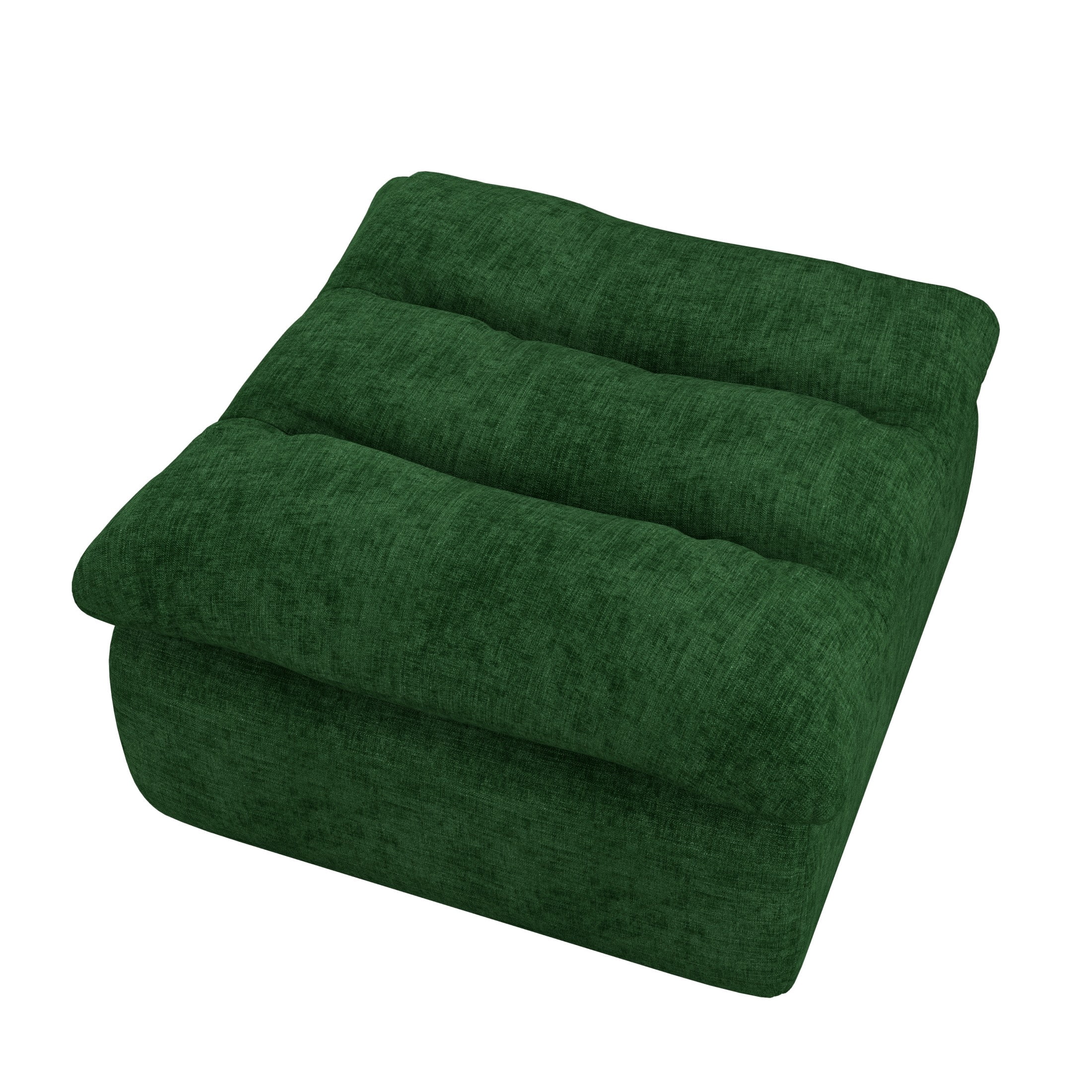 Aukfa 150" U-Shape Sectional Sofa with Ottoman, 6-Seater Chenille Modular Couch, Free Combination & Side Pockets, Green