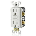 thumbnail image 2 of Salida GFCI Leviton de 15 amperios, autocomprobación, resistente a manipulaciones, color blanco, 2 of 8