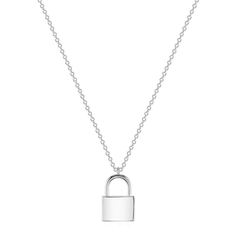 Sterling Silver Padlock Necklace Sterling Silver Box Chain Necklace Silver  Padlock Pendant Minimalist Necklace Silver Lock Charm Necklace