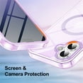 thumbnail image 5 of ELEHOLD Full Body Magnetic Case for iPhone 16 Plus,Built-in Front Screen Protector 360 Protection Compatible with Mag Safe Transparent Clear Shockproof Cover for iPhone 16 Plus,Lightpurple, 5 of 6