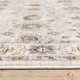 thumbnail image 3 of 5' X 8' Ivory And Gold Oriental Power Loom Stain Resistant Area Rug With Fringe, 3 of 5
