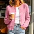thumbnail image 3 of Oksale Cable Knit Cardigans for Women Soft Comfortable Long Sleeve Cardigan Sweaters Lighweight Open In Front Thin Fall Clothes Pink M, 3 of 6