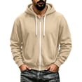thumbnail image 5 of Guluxicc Men's Hooded Sweatshirts with Pockets Full Zipper Drawstring Ribbed Long Sleeve Sweatshirts for Everyday Fall Winter, 5 of 5